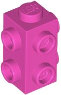 LEGO part Brick, Modified 1 x 1 x 1 2/3 with Studs on 3 Sides 7729