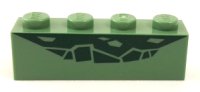 LEGO part Brick 1 x 4 with Dark Green Reptile Scale Pattern 3010pb230