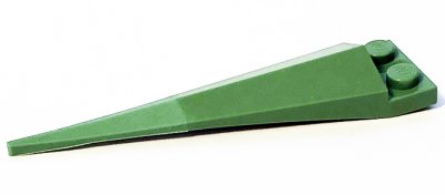 LEGO part Plate, Modified 1 x 2 with Angular Extension with Molded Flexible Sand Green Tip Pattern (61406pb06)