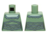 LEGO part Torso Female Outline Light Aqua Skin and Dress with Gray Ruffles Pattern 973pb2101