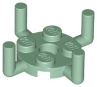 LEGO part Plate, Round 2 x 2 with Pin Hole and 4 Bar Arms Up 98284