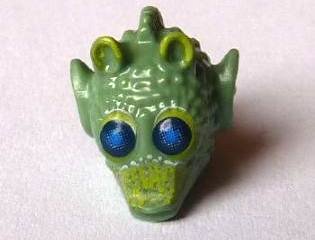 LEGO part Minifigure, Head, Modified SW Rodian with Dark Blue Eyes and Lime Markings Pattern (Wald) (x903pb02)