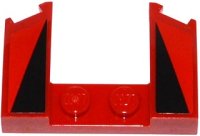 LEGO part Cuña 3 x 4 x 2/3 Curva con Recorte con 2 Triángulos Negros sobre Patrón de Fondo Rojo (Pegatinas) - Set 75899 11291pb03