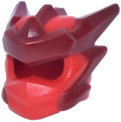 LEGO part Minifigure, Headgear Helmet with Molded Dark Red Crests, Barbs, and Knot Pattern (115499pb04)