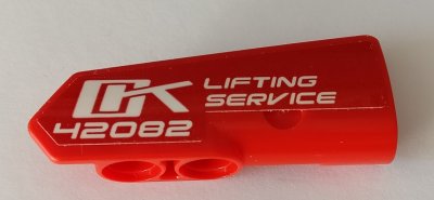 LEGO part Technic, Verkleidungspanel #21 sehr klein glatt, Seite B mit 'OK LIFTING SERVICE 42082' Muster (Aufkleber) - Set 42082 (11946pb029)
