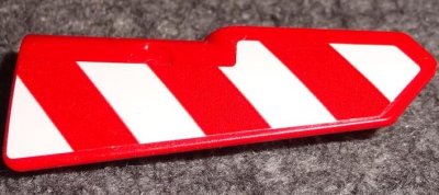 LEGO part Technic, Panel Fairing #21 Very Small Smooth, Side B with Red and White Danger Stripes Pattern (Sticker) - Set 42075 (11946pb074)