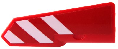 LEGO part Technic, Panneau Carénage #21 Très Petit Lisse, Côté B avec Rayures Danger Rouge et Blanc (Autocollant) - Ensemble 42098 (11946pb083)