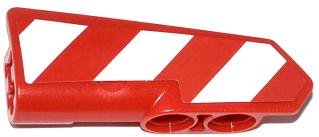LEGO part Technic, Pannello Fairing #22 Molto Piccolo Liscio, Lato A con Strisce Rosse e Bianche di Pericolo Motivo Lato Destro Modello (Adesivo) - Set 42008 (11947pb006R)