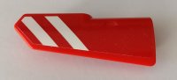LEGO part Technic, Pannello Fairing #22 Molto Piccolo Liscio, Lato A con Strisce Rosse e Bianche di Pericolo Motivo (Adesivo) - Set 42082 11947pb031