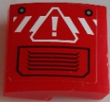 LEGO part Schräge, Curva 2 x 2 x 2/3 con Danger Sign on White Danger Stripes and Black Vent on Red Background Pattern (Adesivo) - Set 60185 15068pb336