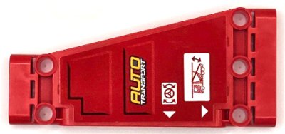 LEGO part Technic, Plaque Panneau 5 x 11 x 1 Effilée avec Motif 'AUTO TRANSPORT', Triangles Blancs, Cabine et Volant Côté Avant Gauche Modèle (Autocollant) - Ensemble 42098 (18945pb016L)