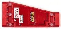 LEGO onderdeel Technic, Paneelplaat 5 x 11 x 1 Taps Toelopend met 'AUTO TRANSPORT', Witte Driehoeken en Aanhanger Patroon Model Achterkant Rechterkant (Sticker) - Set 42098 18945pb017R