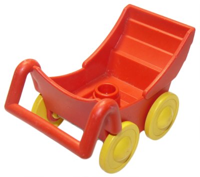 LEGO part Duplo Stroller / Baby Carriage / Pram with Thin Yellow Wheels (2147c01)