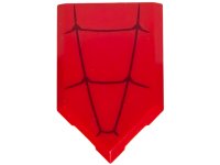 LEGO part Tile, Modified 2 x 3 Pentagonal with Dark Red Spider Web Pattern 22385pb349