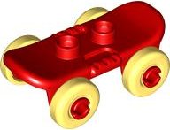 LEGO part Duplo Skateboard with Bright Light Yellow Wheels (2319c01)