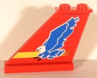 LEGO part Tail 4 x 1 x 3 with Blue Eagle and Yellow Stripe Pattern on Both Sides (Stickers) - Sets 8429 / 8812 2340pb022