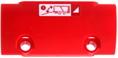 LEGO part Technic, Schräge Platte 7 x 3 mit 2 Stift-Bohrungen durch Plattenfläche mit Doppelpfeil, Anhänger, weißem Dreieck und Zahl 1 im Kreis-Muster Modell rechte Seite (Aufkleber) - Set 42098 (24119pb027R)
