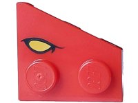 LEGO part Wedge, Plate 2 x 2 Left with Yellow Eye with Black Eyelid Pattern (Dungeons & Dragons Red Dragon) 24299pb02