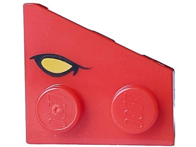 LEGO part Wedge, Plate 2 x 2 Left with Yellow Eye with Black Eyelid Pattern (Dungeons & Dragons Red Dragon) (24299pb02)