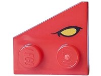 LEGO part Wedge, Plate 2 x 2 Right with Yellow Eye with Black Eyelid Pattern (Dungeons & Dragons Red Dragon) 24307pb02