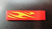 LEGO part Tile 1 x 4 with Yellow Flames Pattern Model Front Left Side (Sticker) - Set 8667 2431pb0124L