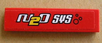 LEGO part Kachel 1 x 4 mit 'N2O SYS' und Blasen Muster (Aufkleber) - Set 8681 (2431pb0126)
