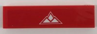 LEGO part Tile 1 x 4 with White Mountains on Red Background Pattern (Sticker) - Set 60222 2431pb0651
