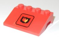 LEGO onderdeel Voertuig, Spatbord 3 x 4 Schuin met Brandweerbadge Logo Patroon (Sticker) - Set 6525 2513pb10