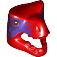 LEGO part Minifigure, Headgear Head Cover, Costume Tyrannosaurus rex / Dragon with Black Eyes and Dark Purple Markings and Scales Pattern (2523pb02)