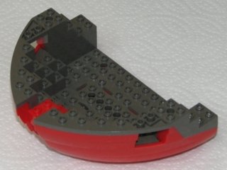 LEGO part Boot, Rumpf große Bugspitze 12 x 16 x 5 1/3 mit dunkelgrauer Oberseite (2556 / 2557) (2556c04)