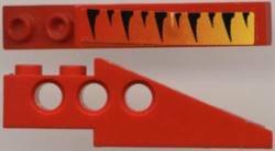 LEGO part Technic Schräge 6 x 1 x 1 2/3 avec Rayures de Tigre et Motif Dégradé Jaune-vers-Rouge à Gauche (Autocollant) - Set 8229 (2744pb002)