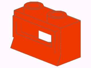 LEGO part Window 1 x 2 x 1 with Trans-Clear Glass (27 / 27glass) (27c01)