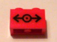 LEGO part Brique 1 x 2 avec motif Logo Train Noir Moyen (Autocollant) - Set 7938 3004pb101