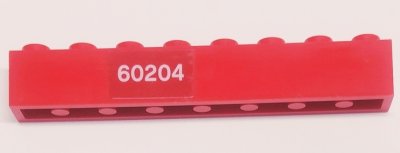 LEGO part Mattone 1 x 8 con Motivo '60204' Bianco Lato Destro Modello (Adesivo) - Set 60204 (3008pb175R)