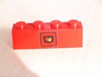 LEGO onderdeel Steen 1 x 4 met Fire Logo Patroon (Sticker) - Set 6525 3010pb056