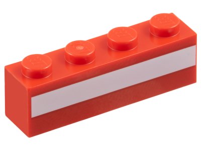 LEGO part Stein 1 x 4 with White Stripe Pattern (3010pb365)