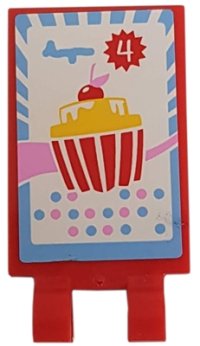LEGO part Tile, Modified 2 x 3 with 2 Clips with Cupcake Pattern (Sticker) - Set 3061 30350pb024