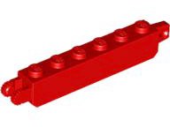 LEGO part Scharnier-Stein 1 x 6 Locking with 1 Finger Vertical End and 2 Fingers Vertical End, 9 Teeth 30388