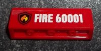 LEGO part Pannello 1 x 4 x 1 con motivo fiamma su scudo nero badge logo pompieri, motivo 'FIRE 60001' bianco (adesivo) - Set 60001 30413pb032