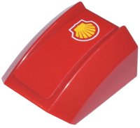 LEGO part Schräge, Gebogen 2 x 2 Lip mit Shell Logo Muster Modell Rechte Seite (Aufkleber) - Sets 8375 / 8654 / 8672 / 8673 30602pb041R