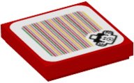 LEGO part Fliese 2 x 2 mit Super Mario Scanner-Code Cheep Cheep-Muster (Aufkleber) - Sets 71368 / 71400 / 71432 (3068pb1403)