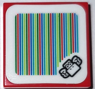 LEGO part Tile 2 x 2 with Super Mario Scanner Code Koopa Paratroopa Pattern (Sticker) - Set 71380 (3068pb1477)