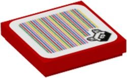 LEGO part Tile 2 x 2 with Super Mario Scanner Code Para-Biddybud Pattern (Sticker) - Sets 71402 / 71437 (3068pb1915)