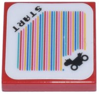 LEGO part Piastrella 2 x 2 con Codice Scanner Super Mario Bici Yoshi e 'START' (Adesivo) - Set 72031 3068pb2575