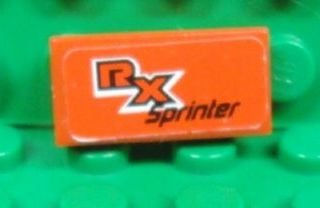 LEGO part Carreau 1 x 2 with 'RX Sprinter' Pattern (Sticker) - Set 8655 (3069pb0212)
