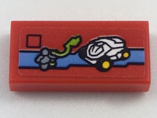 LEGO part Piastrella 1 x 2 with Miniature Set 70588 Pattern (Adesivo) - Set 40178 (3069pb0621)
