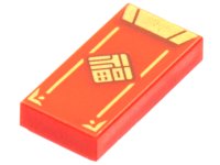 LEGO part Tile 1 x 2 with Envelope with Gold Flap, Diamond, and Trim Pattern 3069pb1019