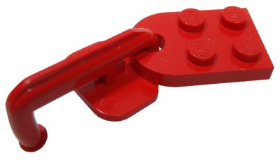 LEGO part Plate, Modified 2 x 3 with Hole (Train Coupler Closed) with Hook (3176c01)