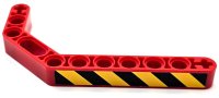 LEGO part Technic, Liftarm, Modified Bent Thick 1 x 11.5 Double mit Schwarz und Gelb Gefahrenstreifen Muster Modell Rechte Seite (Aufkleber) - Set 42070 32009pb040R
