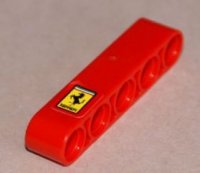 LEGO part Technic, Liftarm Thick 1 x 5 with Ferrari Logo Pattern (Sticker) - Set 8653 32316pb008